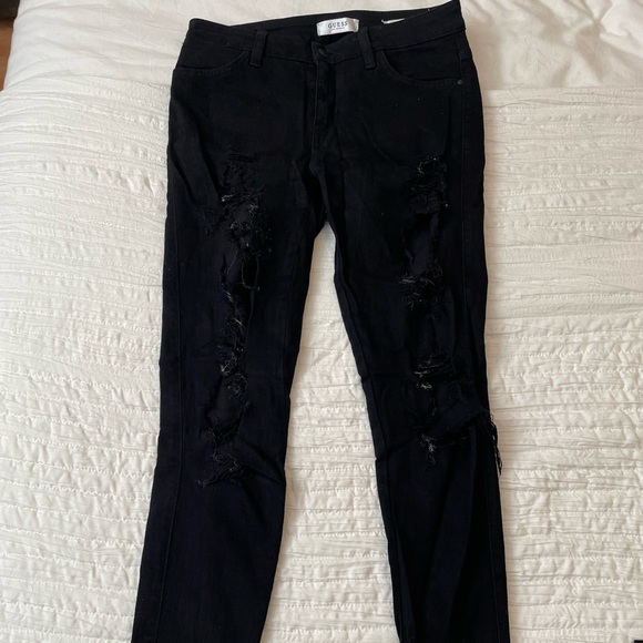 Guess Black Ripped Jeans - Picture 2 of 2